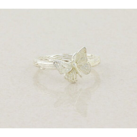 Unbranded Jewelry - Sterling Silver Textured Butterfly Ring Size 8 1/4
